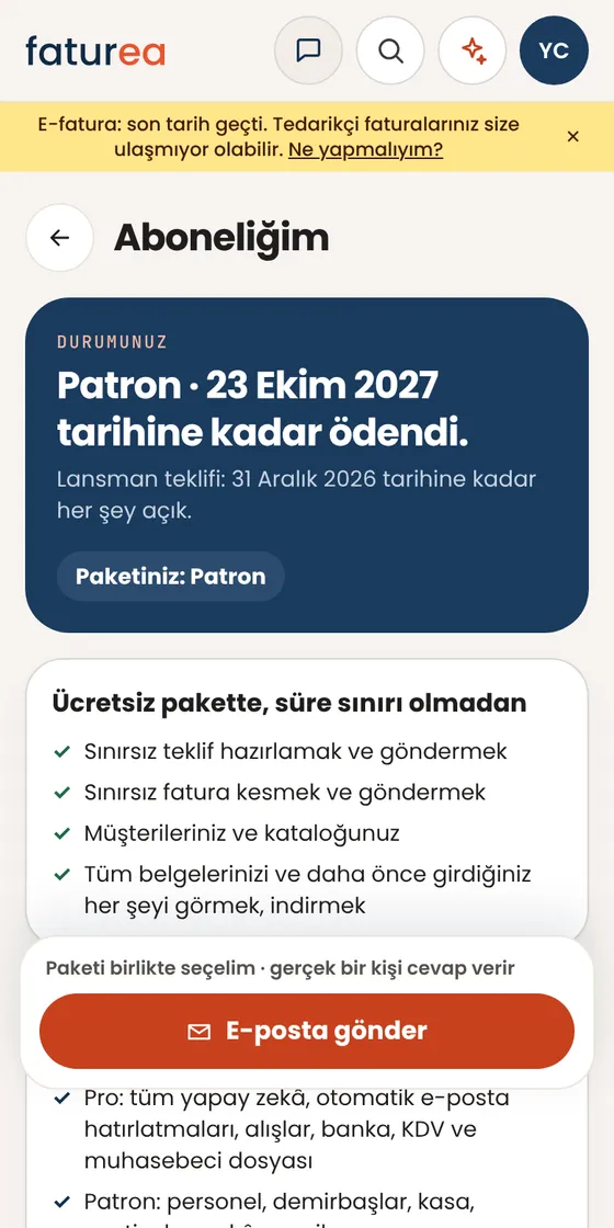 Ücretsiz dönemimin ne zaman bittiğini nerede görürüm?