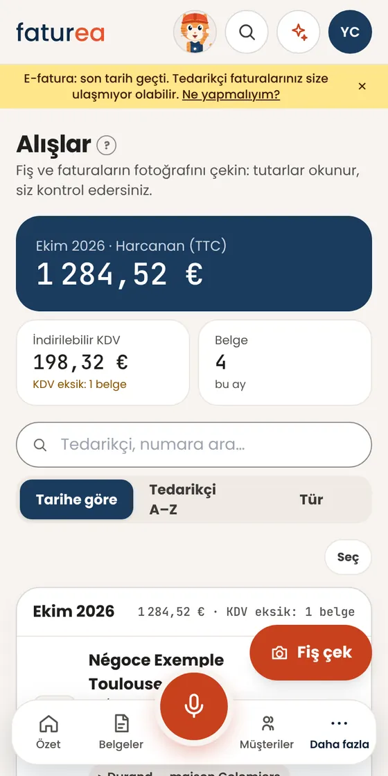 Aldığım faturaları da sisteme girebilir miyim?