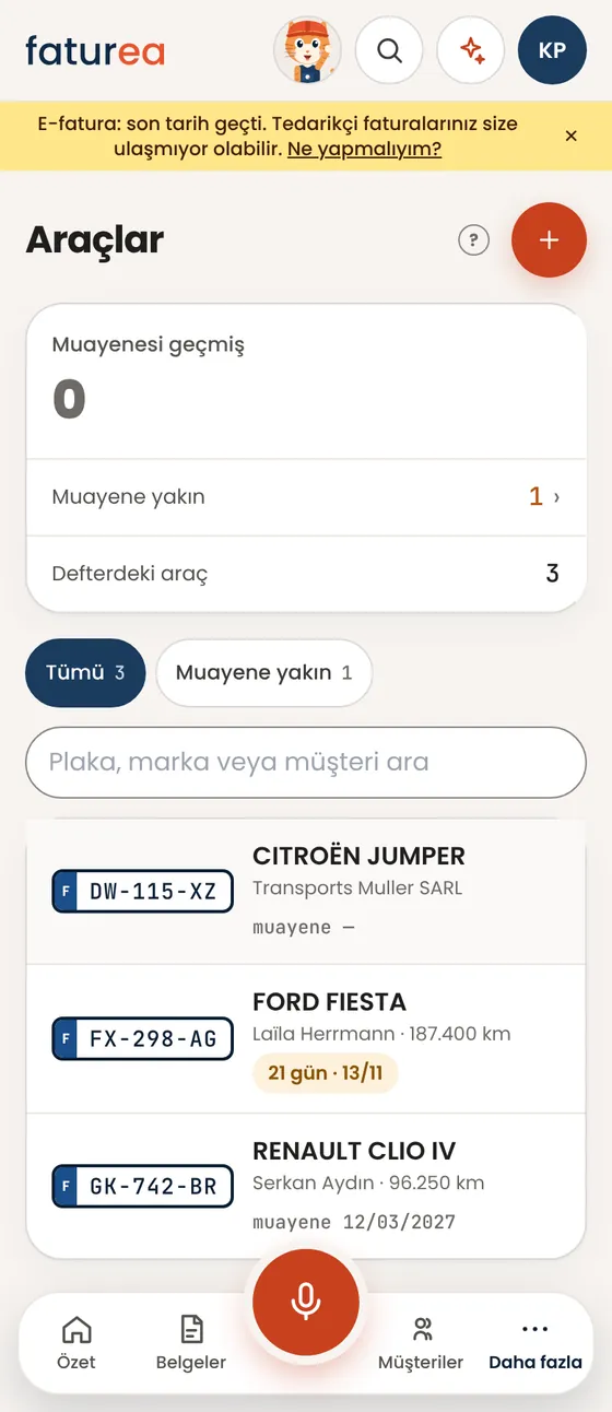 Müşterimin arabasını nasıl takip ederim?