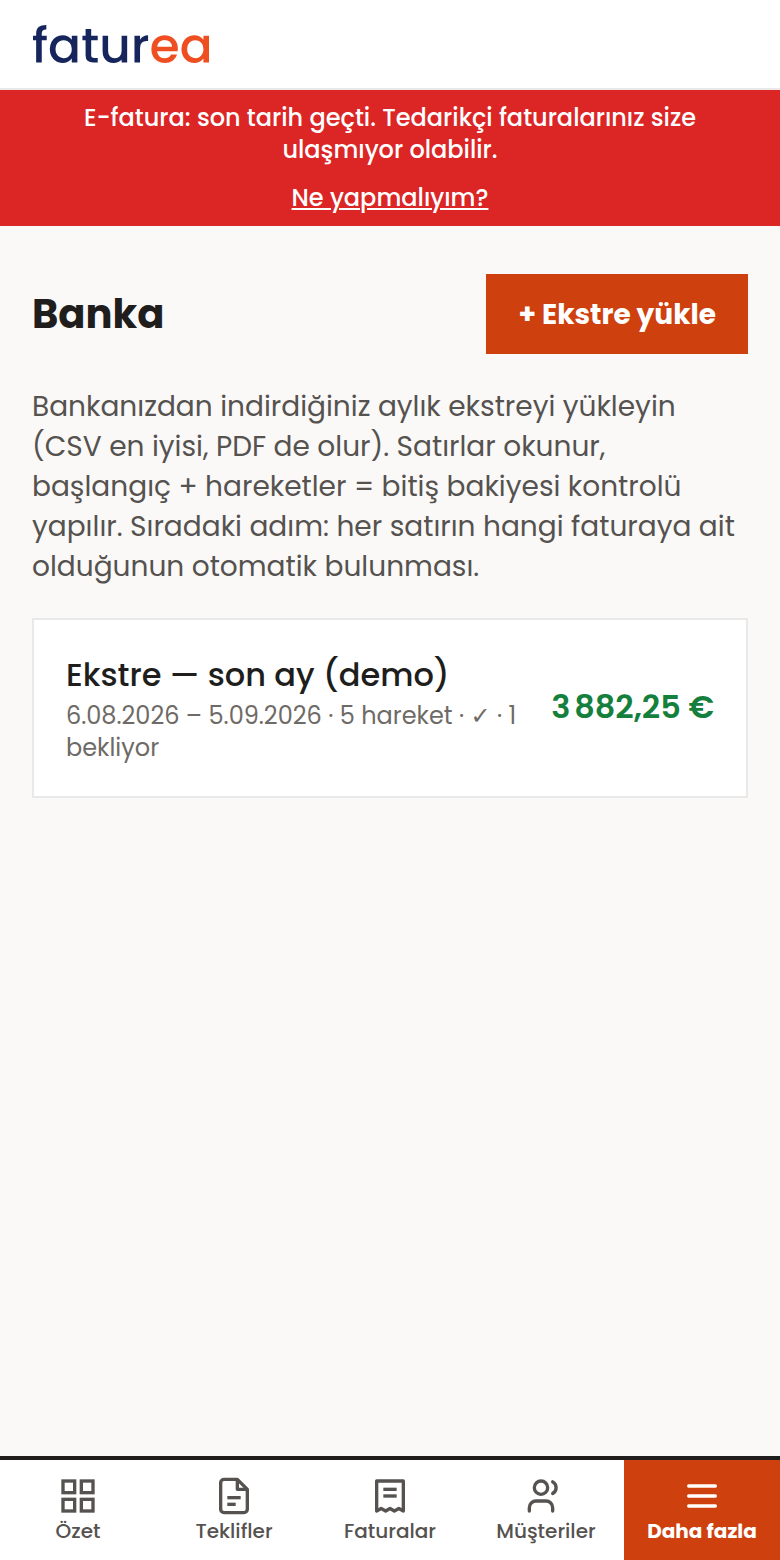 Banka ekstremi de yükleyebilir miyim?