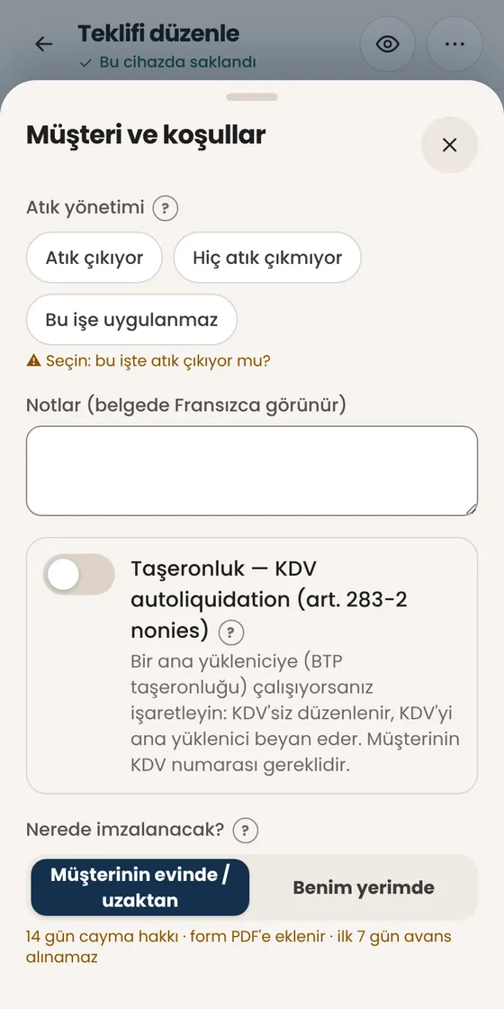 Müşterinin evinde imzalattım, sonradan vazgeçebilir mi?