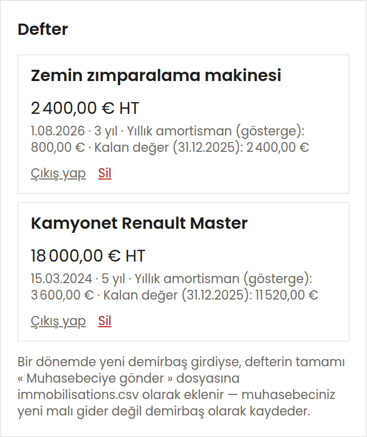 Kamyonetimi, makinemi nereye kaydederim?