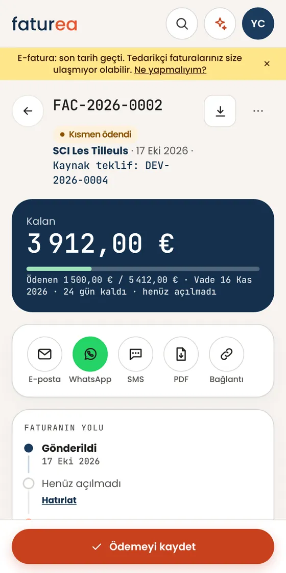 Faturanın üstündeki büyük kart ve dört düğme ne gösteriyor?