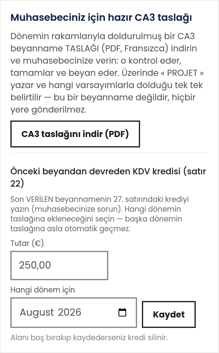 Ödeyeceğim KDV tutarını görebilir miyim?