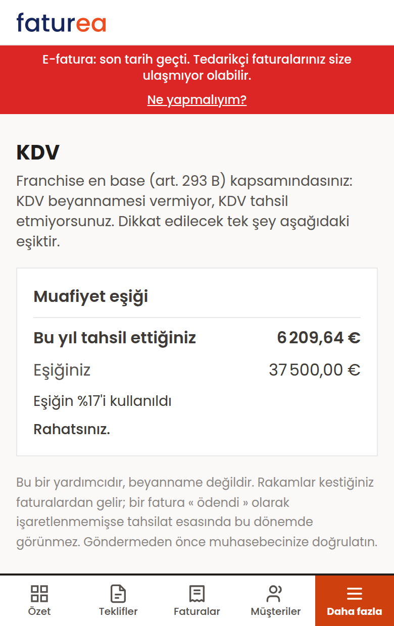 KDV muafiyetim var. Eşiği aşarsam ne olur?
