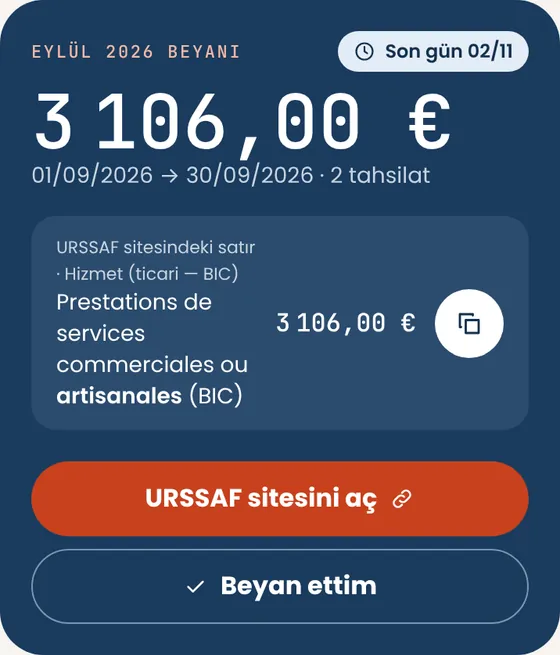 URSSAF'a hangi rakamı yazacağım?