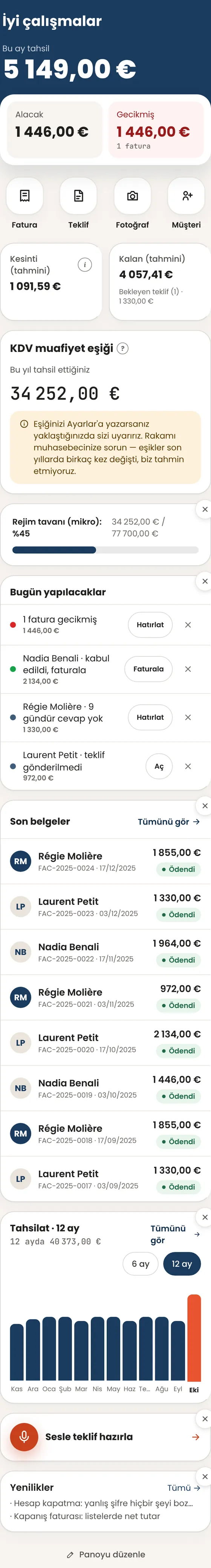 Mikro-entrepreneur’üm: giriş ekranımda « para radarı » ne yapıyor?