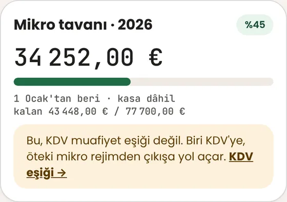 Mikro rejim tavanına yaklaşıp yaklaşmadığımı nasıl görürüm?