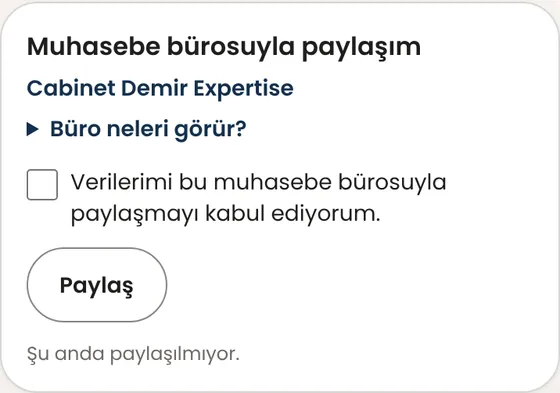 Muhasebecim belgelerimi kendisi görebilir mi?