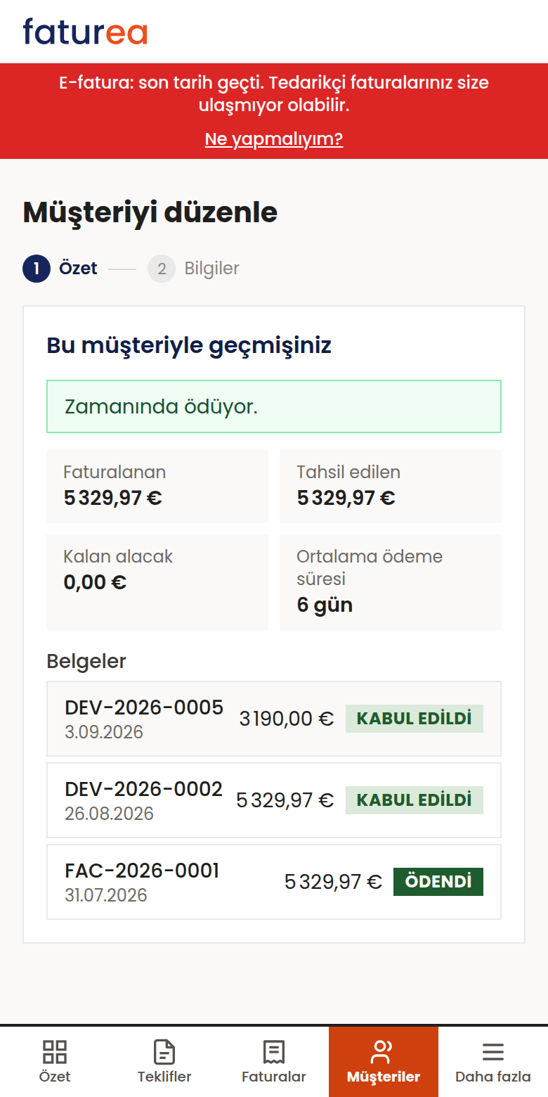 Bu müşteri bana zamanında ödüyor mu?