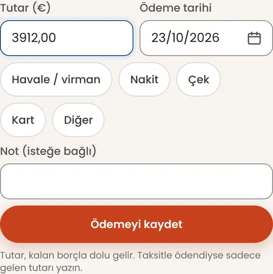 Ödeme aldığımı nasıl işaretlerim?