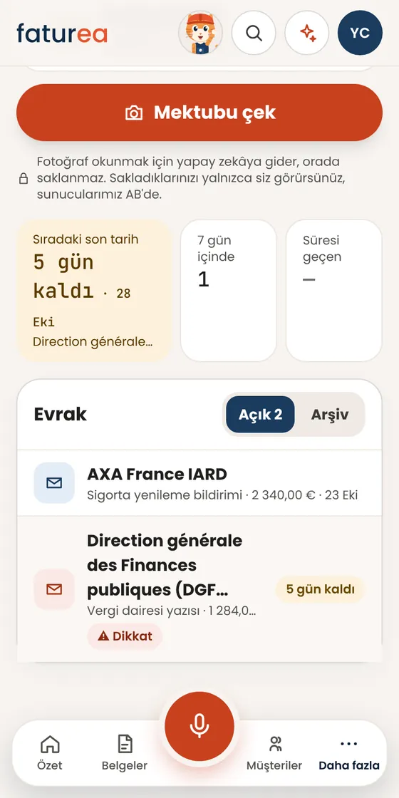 Gelen evrakı saklayabilir miyim? Son tarihi nasıl hatırlarım?