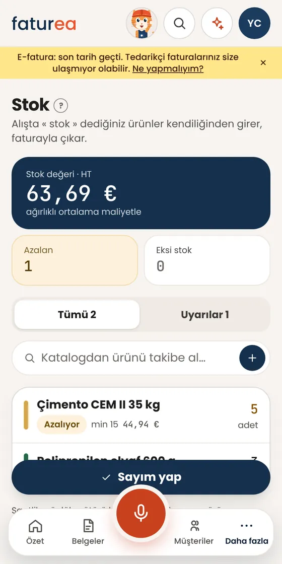 Stoğumu nasıl takip ederim? Her hareketi elle mi gireceğim?