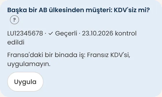 Müşterim başka bir AB ülkesinde bir şirket: KDV koyacak mıyım?