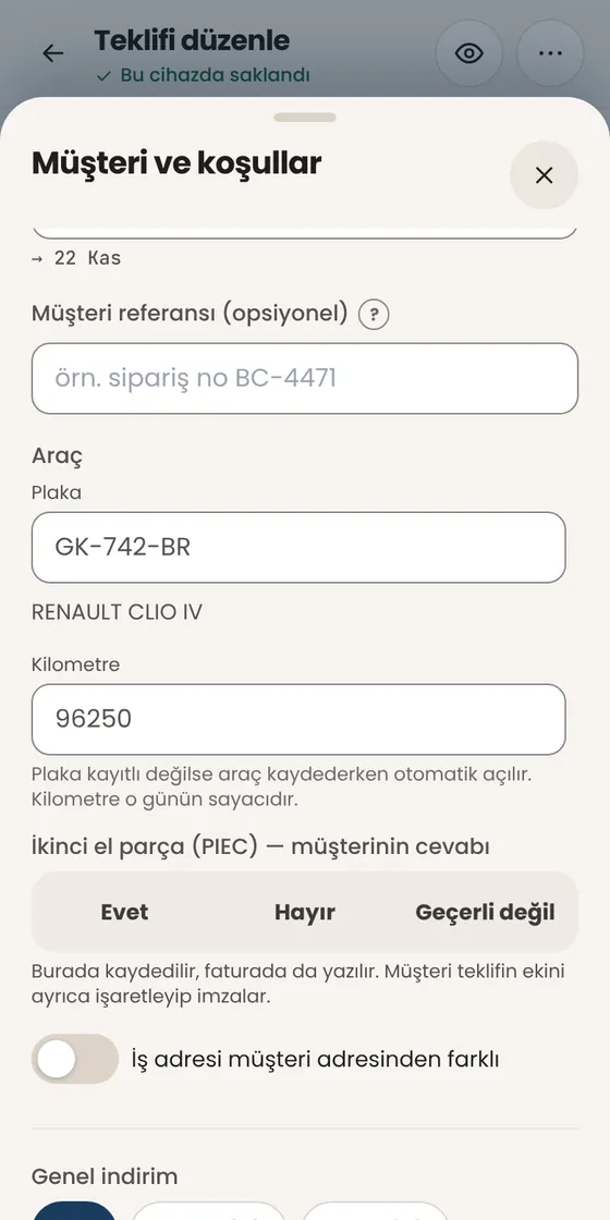 Teklife araç, parça referansı ve poste nasıl eklenir?