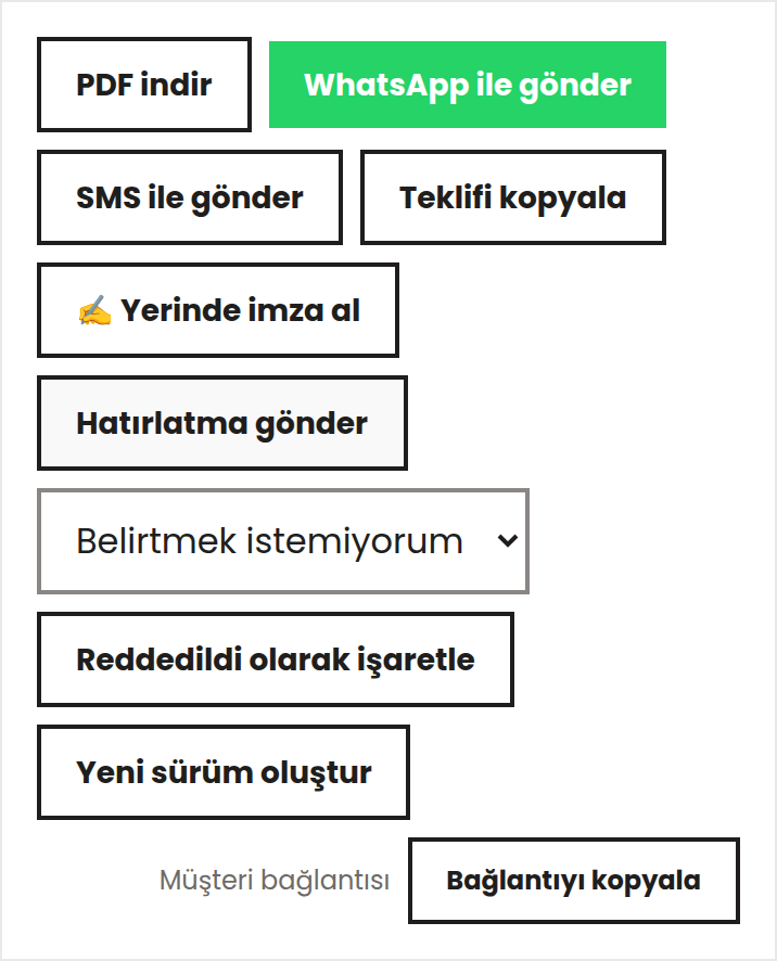 WhatsApp ile gönderebilir miyim?