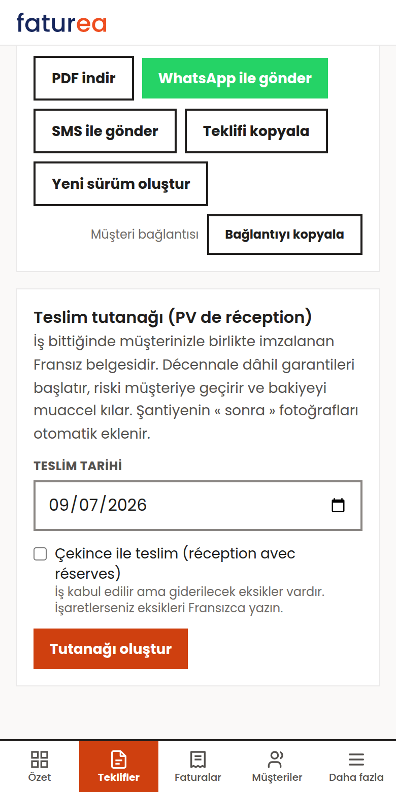 İş bitti, teslim tutanağı (PV de réception) nasıl yapılır?