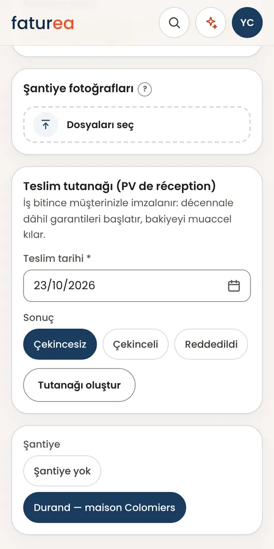 İş bitti, teslim tutanağı (PV de réception) nasıl yapılır?