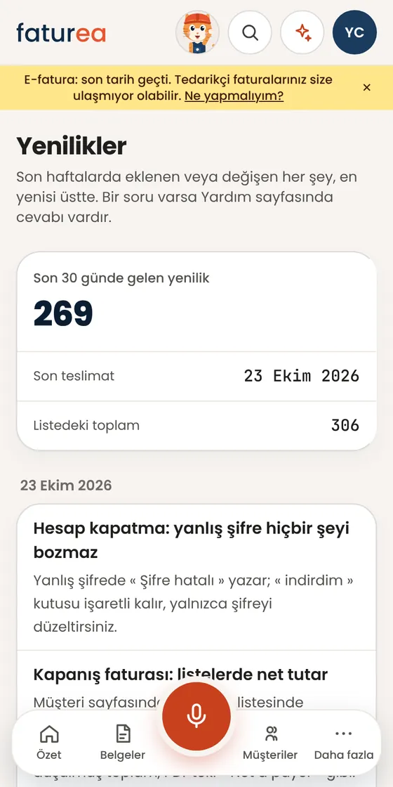 Neler yeni? Son değişiklikleri nerede görürüm?