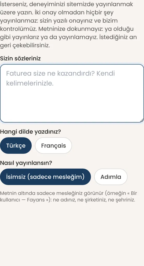 Faturea hakkında yorum yazabilir miyim? Adım görünür mü?